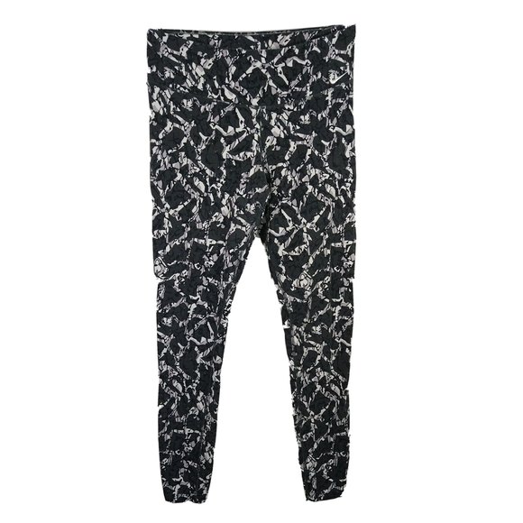 Nike Pants - Nike Legend 2.0 Dri-Fit Leggings Women Size M Black Gray Printed Yoga 683643-060